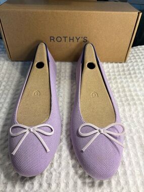 Rothy's Lavender Knit Pointed Toe Ballet Flats  Bellflower